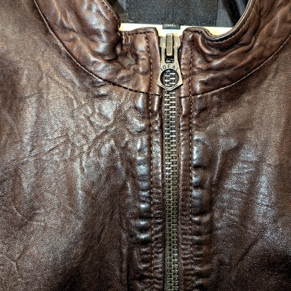 Madewell Leather Aviator Bomber Jacket In Dark Coffee Size XL - Picture 7 of 7